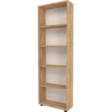 [en.casa] Bücherregal Vara 172x55x20 cm Eiche-Optik