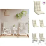 Hochlehner-Auflagen 2 Stk. Creme Oxford-Gewebe - Hochlehner Auflagen - Gartenstuhlkissen - Oxford Stoff - Wasserabweisend - Creme