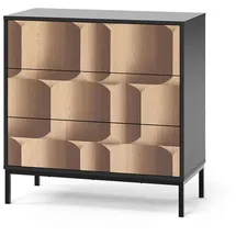 Vicco Eliza 80 x 81,2 cm Schwarz/Eiche