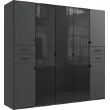 WIMEX Drehtürenschrank Danzig 225 x 208 x 58 cm Schwarz/Grau