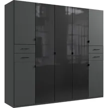 WIMEX Drehtürenschrank Danzig 225 x 208 x 58 cm Schwarz/Grau