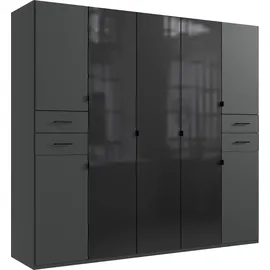 WIMEX Drehtürenschrank Danzig 225 x 208 x 58 cm Schwarz/Grau
