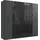 WIMEX Drehtürenschrank Danzig 225 x 208 x 58 cm Schwarz/Grau