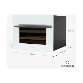 Klarstein Vinsider 24 Built-In Uno Weinschrank | 24 Flaschen, | Integrierbar | LED | Weiße Glastür