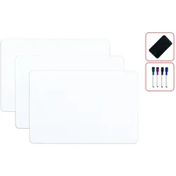ALLboards Selbstklebende Folie, Magnetauflage, Magnetisch, Trocken abwischbar 30,5×20 cm Weiß + Zubehör