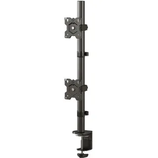 ONKRON Monitorhalterung 2 Monitore 13-34 bis 8 kg, (x2), Dual Monitor Halterung 2 Monitore übereinander 75x75 / 100x100 schwenkbar, neigbar, Schwarz D208E