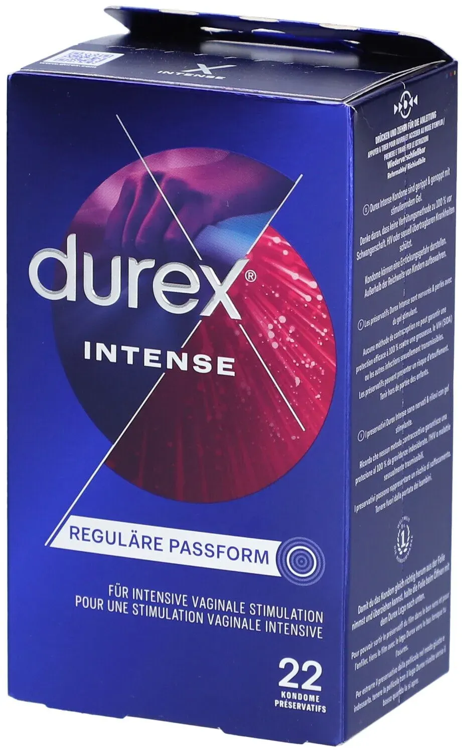 Durex Intense Orgasmic - Spezialkondome aus Latex mit gerippter und genoppter Oberfläche