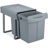 Relaxdays Einbaumülleimer 2-fach 20 l Grau