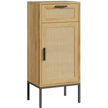 [en.casa] Marhasa Badezimmerschrank 92 x 40 x 30 cm Eicheoptik/Schwarz