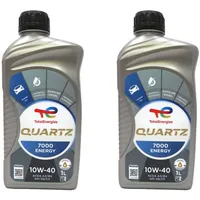 2x Motoröl 10W-40 Total Quartz 7000 10W-40-1L Flasche