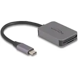 Delock USB Type-C Card Reader im Alumini, Speicherkartenlesegerät, Grau