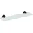 Wenko Glasablage Bosio Black, Edelstahl, rostfrei, matt 46,5 x 5,5 x 13,5 cm, inkl. Schraubmaterial, Schwarz