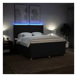 vidaXL Boxspringbett mit Matratze Schwarz 180x200 cm Stoff