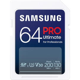 Samsung PRO Ultimate SD-Speicherkarte mit USB-Kartenleser – 64 GB (2023) SDXC USB-Adapter