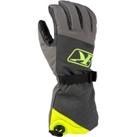 Klim PowerXross Gauntlet Snowmobil Handschuhe, grau-gelb, Größe S