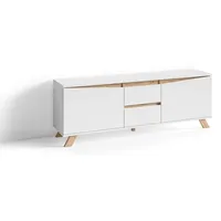 byLIVING TV-Board, Moderne Artisan Eiche Kombination mit weiß, Lowboard/Sideboard, robuste Melamin Optik, Holzwerkstoff, B 160, H 60, T 38 cm