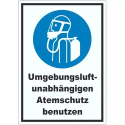 Umgebungsluftunabhängigen Atemschutz benutzen Aufkleber A0 (841x1189mm)