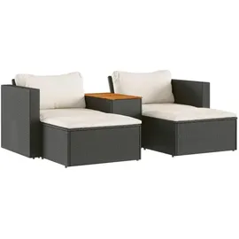 vidaXL Garten-Lounge-Set 5-tlg. schwarz