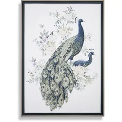 Bild mit Rahmen LAURA ASHLEY "Belvedere Luxus", blau (farbe rahmen: grau, farbe bild(er): blau), Ø,, MDF, Bilder, Bilder Metallic 70x50cm