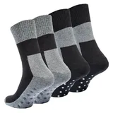 Vincent Creation® ABS-Socken 4 Paar Grau/Schwarz 39-42