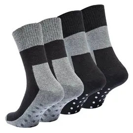 Vincent Creation® ABS-Socken 4 Paar Grau/Schwarz 39-42