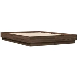 vidaXL Bettgestell mit LED Braun Sonoma-Eiche 135x190 cm