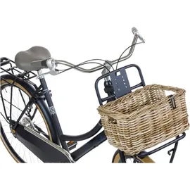 Basil DAX S Rattan Fahrradkorb grau