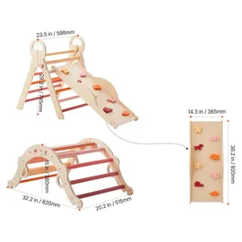 Vevor Kletterbogen 9-in-1 Kletterspielzeug Orange