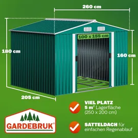 Gardebruk Metallgerätehaus 2,5 x 2 m grün