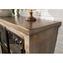 MASSIVMOEBEL24.DE Vitrine Mango 90 x 40 x 180 cm Braun
