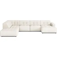 Emoebel24 Ecksofa U-form links 364x262x70 cm modular Sofa Bergi Creme - Creme
