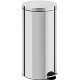 Ulsonix Tretmülleimer - 30 l - Edelstahl rutschfeste Pedal Rund Küche Abfalleimer, Silber