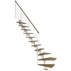 DOLLE Mittelholmtreppe, Metall, 11 Stufen, max. Geschosshöhe - weiss