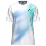 Head Racket Topspin Kurzarm-t-shirt - Turquoise / Print Vision - 164 cm