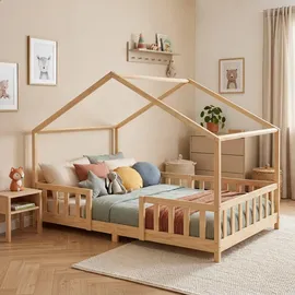[en.casa] Kinderbett Treviolo 120 x 200 cm Kiefer naturbelassen beige