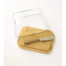 Pebbly BUTTERDOSE MIT BAMBUSBUTTERMESSER