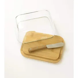 Pebbly BUTTERDOSE MIT BAMBUSBUTTERMESSER