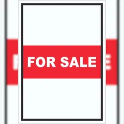 For Sale Aufkleber mit Text Werbeaufkleber hochkant A3 (297x420mm)