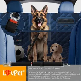 Lovpet LovPet® 2in1 Hundedecke für Auto Rückbank & Kofferraum mit Seitenschutz und Sichtfenster Kofferraumschutz - Wasserabweisende Hunde Autoschondecke Universal Autodecke Rücksitz