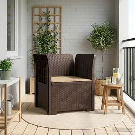 vidaXL 1-Sitzer Sessel 1 x 1 x 1 cm braun