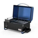 onlyfire Pellet Smoker Grill, 8-in-1-Multifunktion Räucherofen, Pelletgrill inkl. Abdeckhaube, LED-Bildschirm, zum Grillen im Freie, Blau