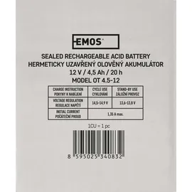EMOS Wartungsfreier Bleiakku 12V 4,5 Ah 1 St.