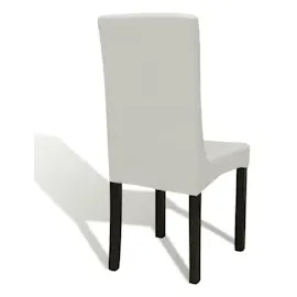 vidaXL Stretch-Stuhlhussen Gerade 4 Stk. Creme