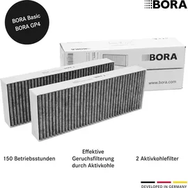 Bora BAKFS Original Aktivkohlefilter-Set für BASIC Dunstabzug (BHU/BIU/BFIU/GP4), Ersatzfilter Zubehör, Umluft-Filter, 2 Stück