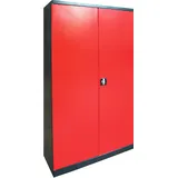 Dema - Werkzeugschrank Vollmetall Anthrazit/rot B110xh192xt38 Schrank Werkstattschrank