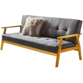 SalesFever Schlafsofa Webstoff 3-Sitzer Dunkelgrau