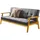 SalesFever Schlafsofa Webstoff 3-Sitzer Dunkelgrau