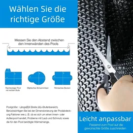 Melko Solarfolie Poolabdeckung schwarz 600x400 cm