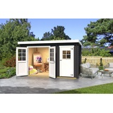 Weka Gartenhaus 254 3,94 x 2,46 x 2,22 m hellgrau