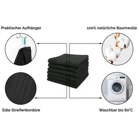 ZOLLNER Handtuchset 50 x 70 cm schwarz 6-tlg.